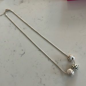 FREE WITH PURCHASE of $25- Silver chain with sparkly spheres.